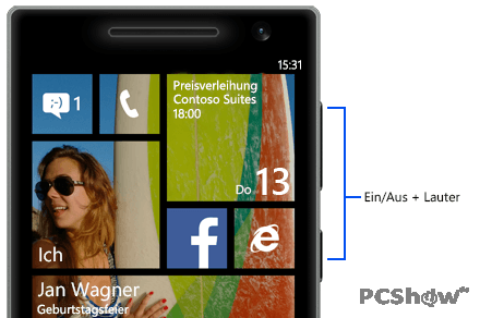 Windows Phone 8 Screenshot erstellen