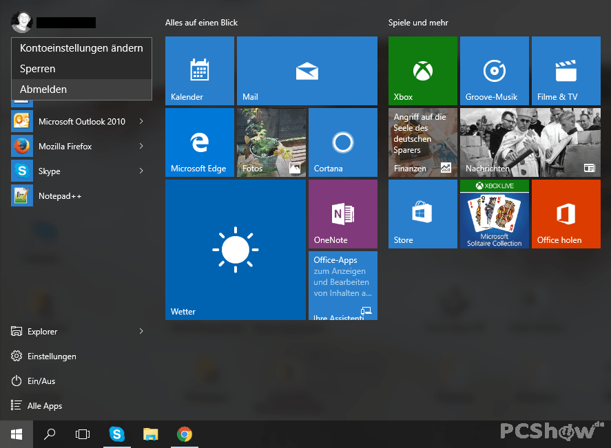 WIndows 10 Kontoeinstellungen