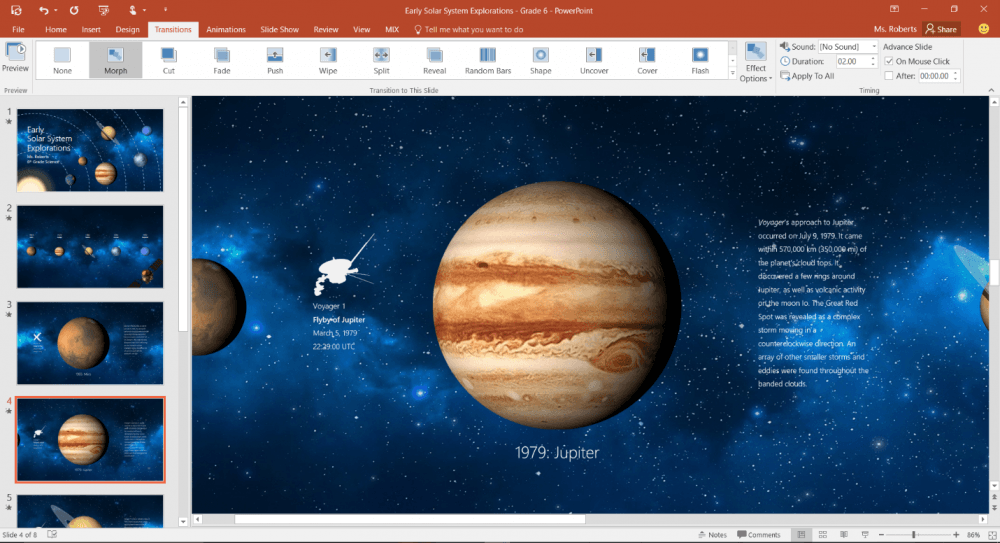 PowerPoint 2016 mit Morphen