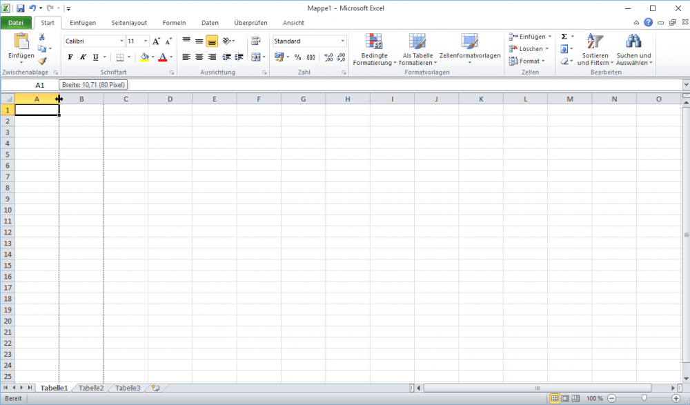 Spaltenbreite in Excel anpassen