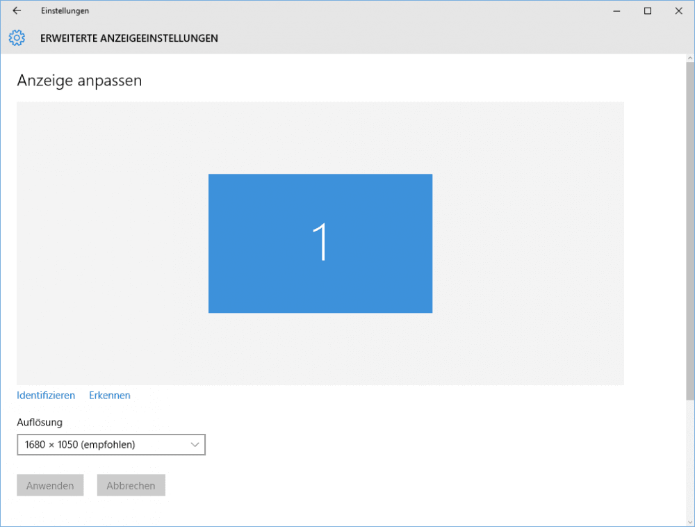 Anzeige anpassen in Windows 10