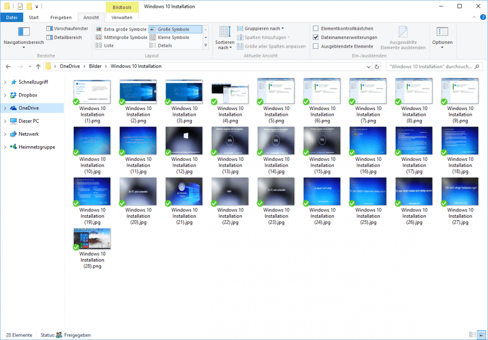 Ordner-Ansicht in Windows 10 ändern