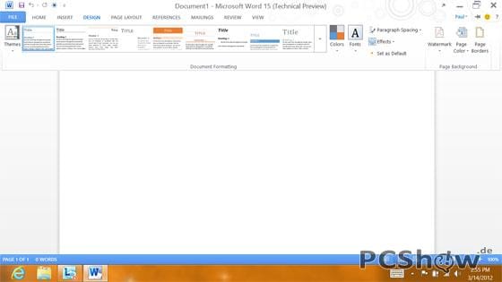Office 15 Technical Preview: Word-Dokument (Formatierung)