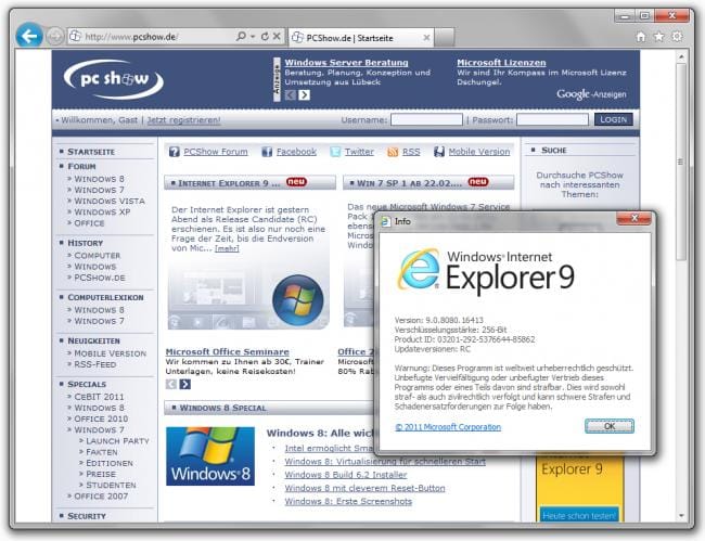 Internet Explorer 9 RC
