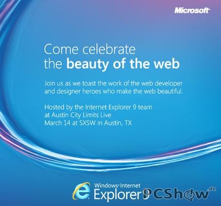 Einladung zur Internet Explorer 9 Veröffentlichung