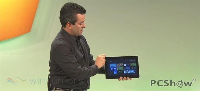 Präsentation von Windows 8 auf einem Tablet-PC