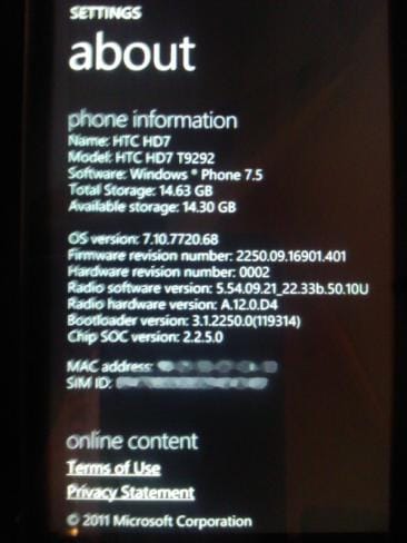 Erstes Bild des Windows Phone 7 Mango Updates