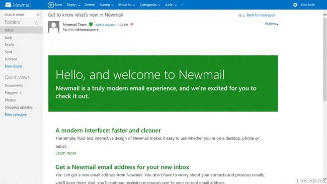 Newmail-Startseite