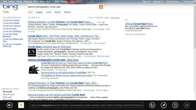 Apps in der Bing-Suche