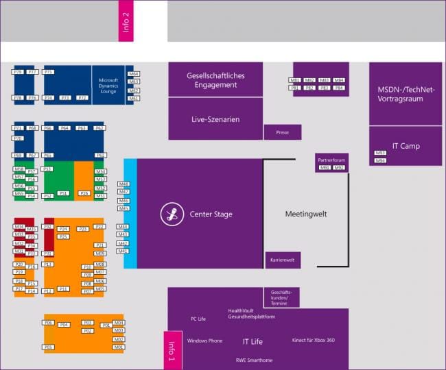 CeBIT 2012: Hallenplan mit Microsoft-Stand