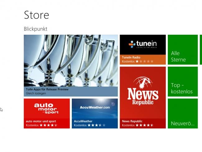Windows 8 RP: Windows Store Übersicht