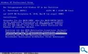 Formatierung für die Windows XP Installation
