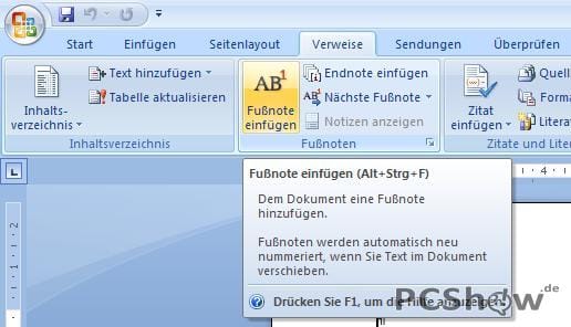 Fußnoten einfügen