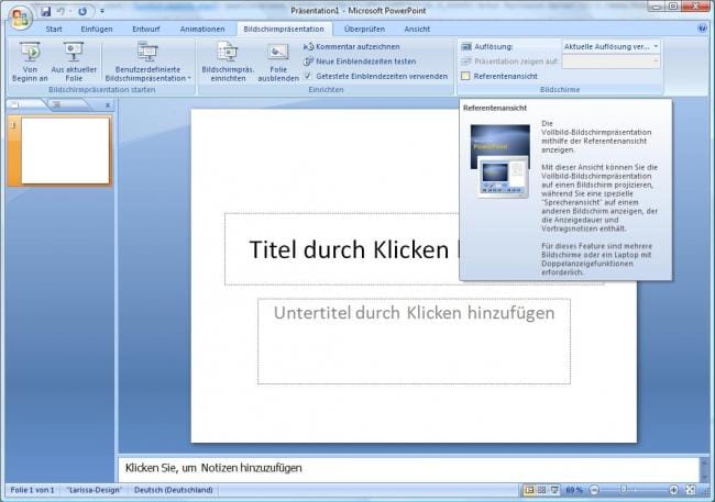 Referentenansicht für PowerPoint