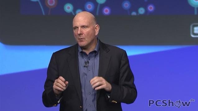 Steve Ballmer bei der Präsentation von Windows 8