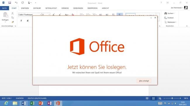 Jetzt können Sie loslegen