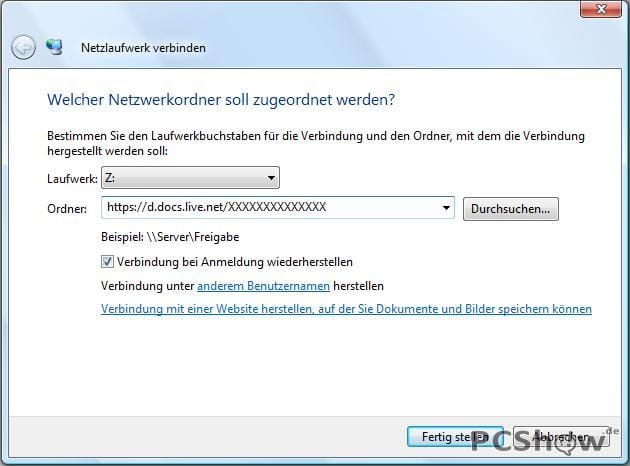 Netzlaufwerk verbinden