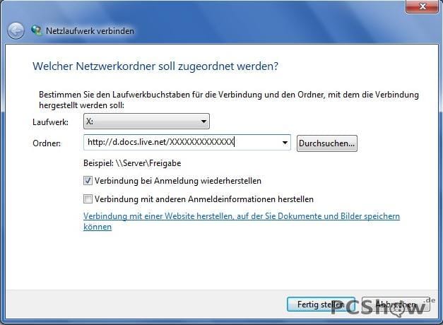 Skydrive als Netzlaufwerk verbinden