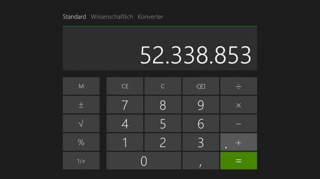Windows 8.1: Rechner App