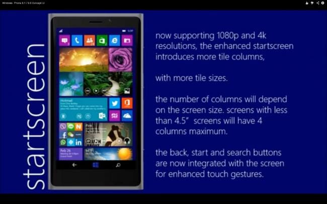 Windows Phone 8.1 Konzept: Startscreen