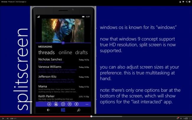 Windows Phone 8.1 Konzept: Splitscreen