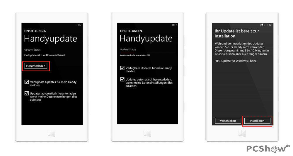 Windows Phone Update installieren