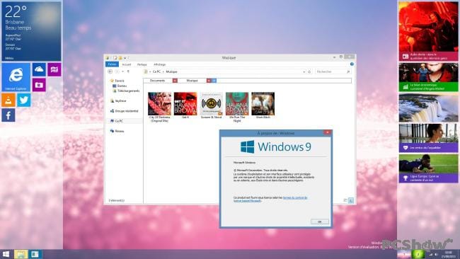 So könnte der neue Desktop von Windows 9 aussehen