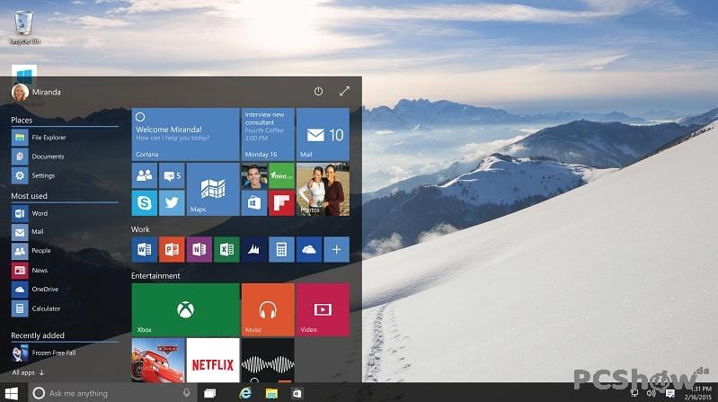 Windows 10 Startmenü