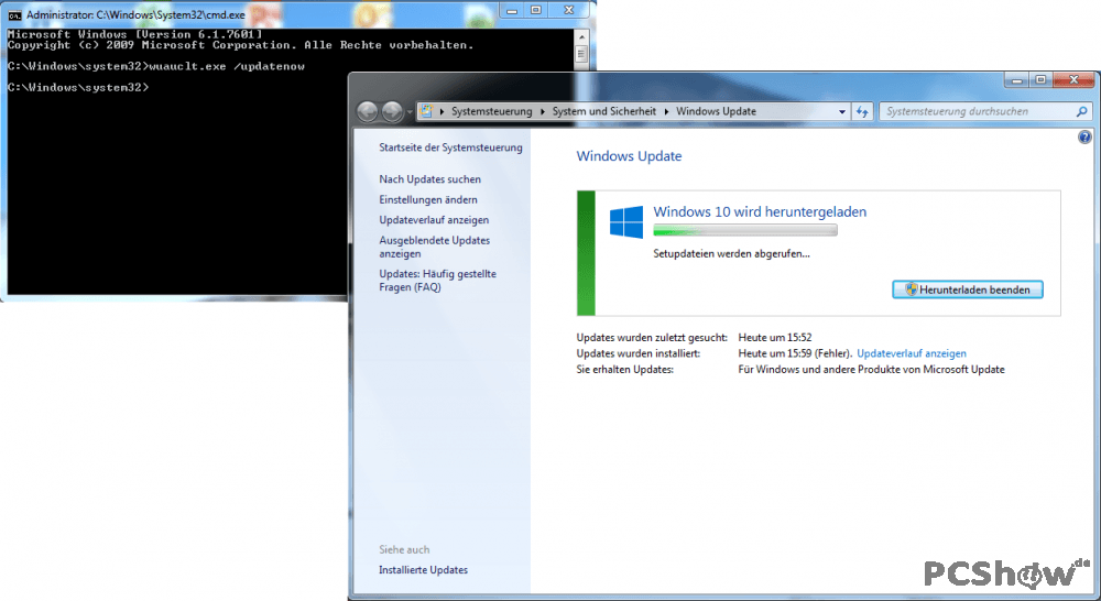 Windows 10 Upgrade per Eingabeaufforderung beschleunigen