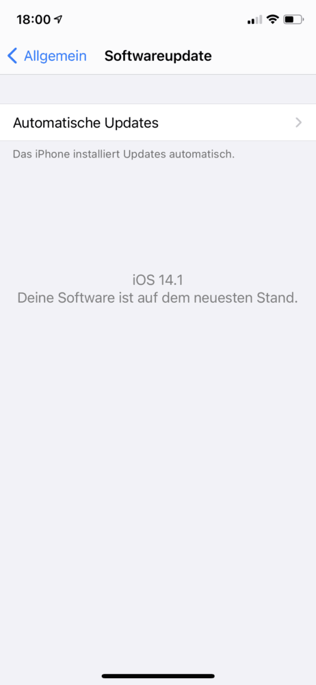 iOS ist auf dem neuesten Stand