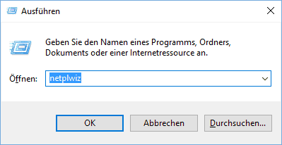 Ausführen in Windows 10