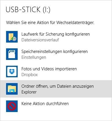 Automatische Wiedergabe - Speichermedium