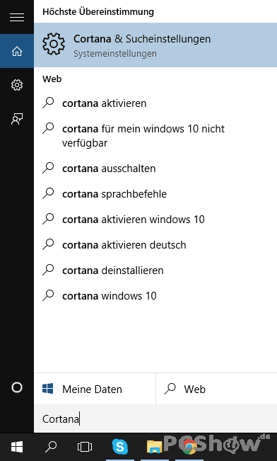 Cortana Suchassistent