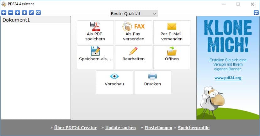 PDF24 Assistent - PDF erstellen kostenlos