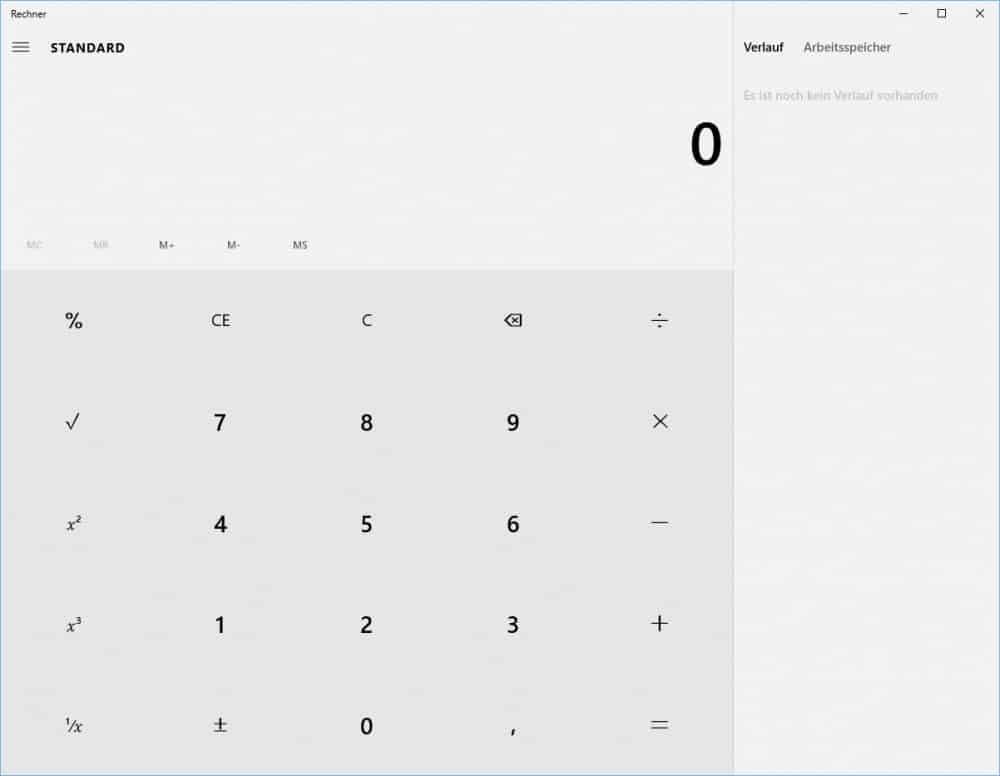 Rechner in Windows 10