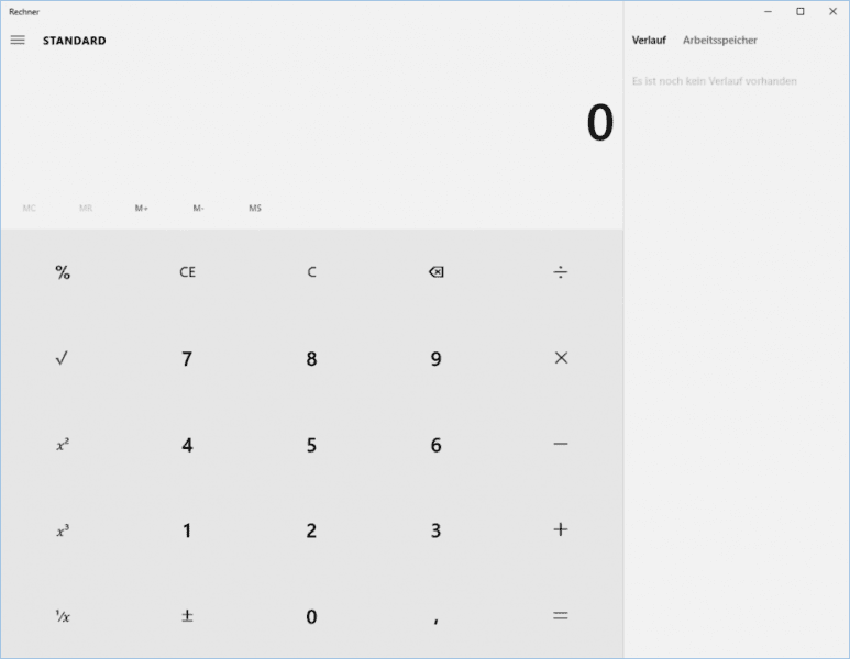 Rechner in Windows 10
