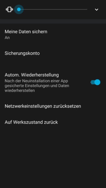 Sicherung in Android 6