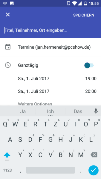 Neuen Termin erstellen in Android 6