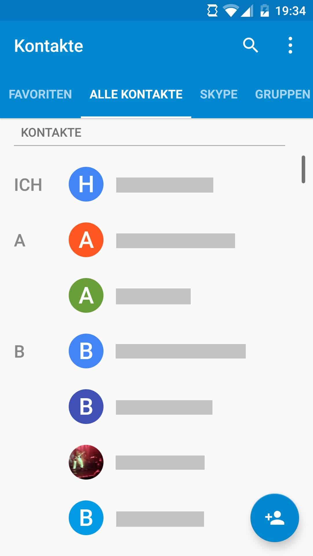 Alle Kontakte in Android 6