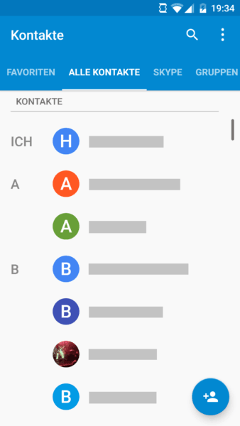 Alle Kontakte in Android 6