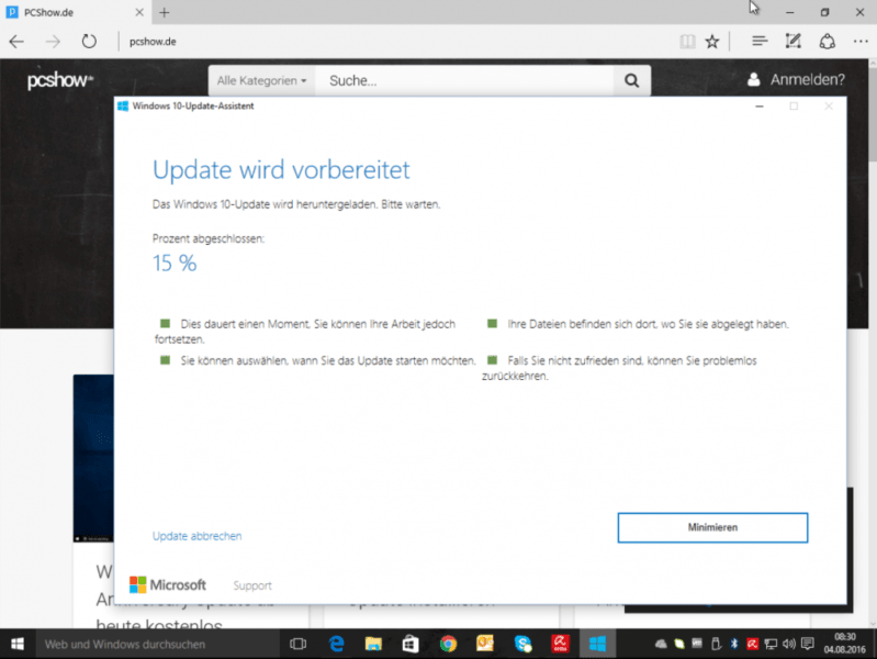 Windows 10 Update-Assistent zum Anniversary Update