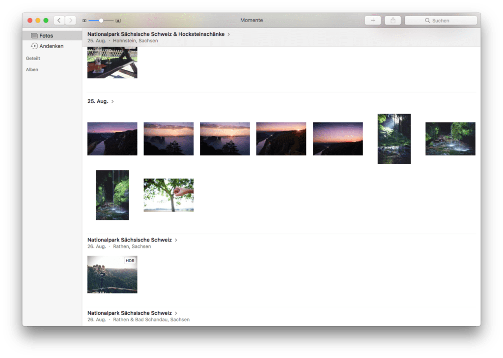 Bilder übertragen per Fotos App am Mac