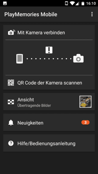 Fehlende Kamera-Verbindung in Android