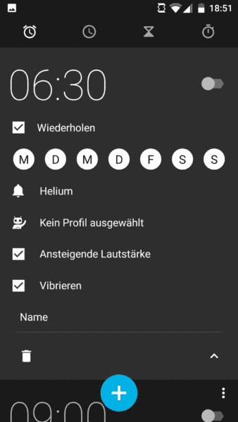 Android Wecker einstellen