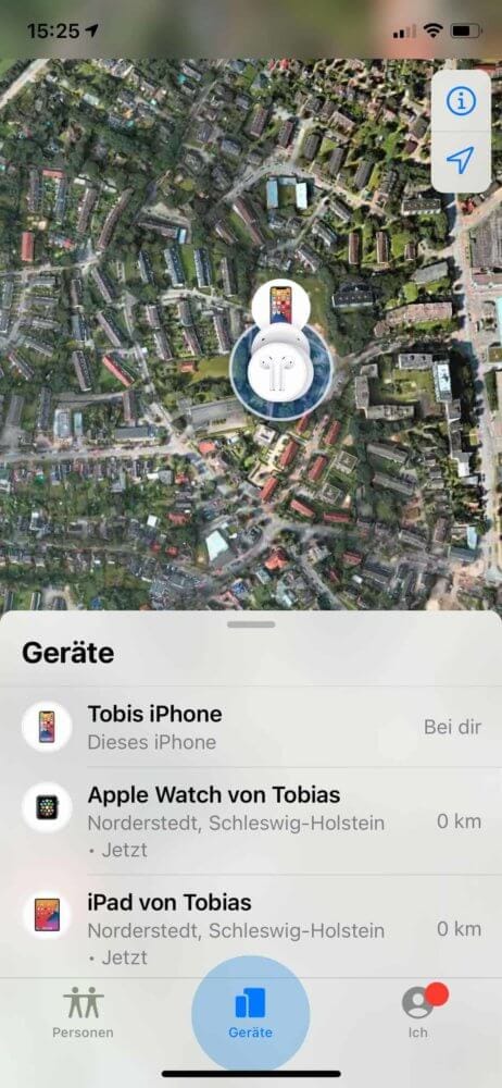 AirPods verloren und mit Wo ist wiederfinden