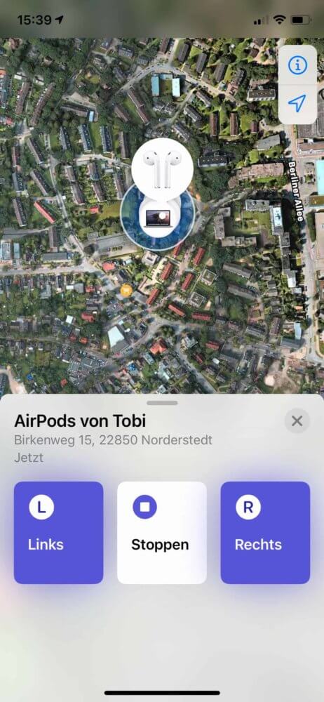AirPods verloren und Ton abspielen