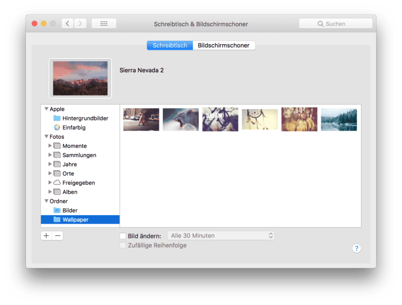 Desktophintergrund ändern mit eigenen Bildern