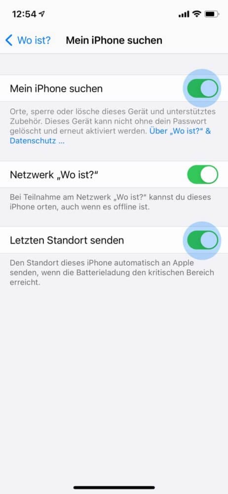 Find My iPhone aktivieren
