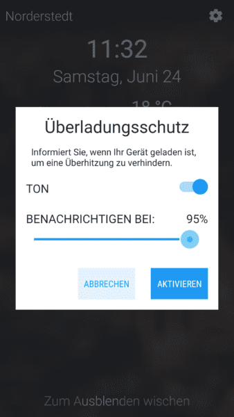 Überladungsschutz einstellen