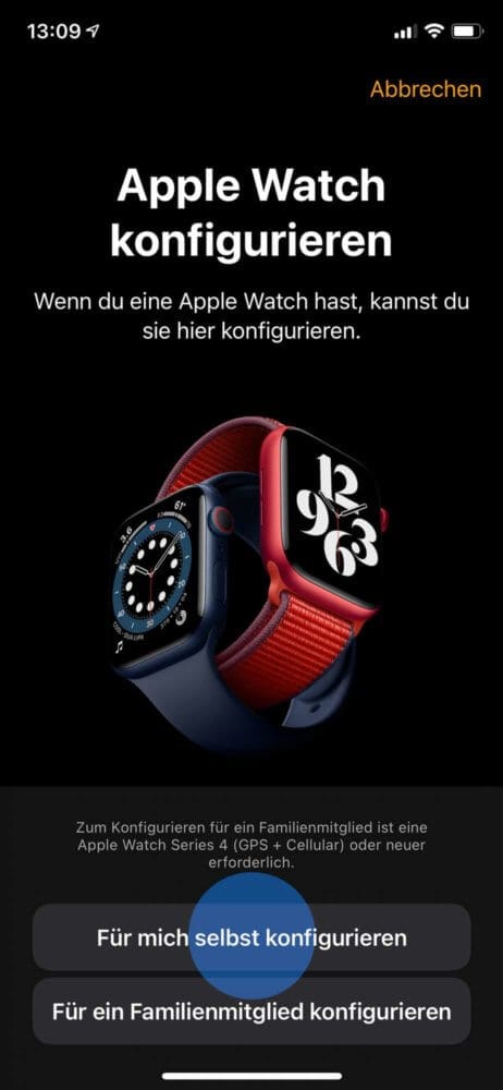 Als eigene Apple Watch konfigurieren